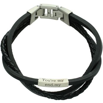 Męska Skórzana Bransoletka FOSSIL Potrójna z Grawerem – Zatrzask, Logo BRANS.jpg